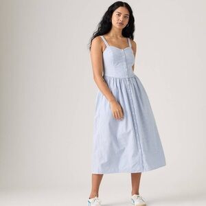 NWT Levi’s ADORE MIDI DRESS small 100% cotton bustier striped w/ pockets